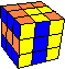 6 commas running around, small cube back - 6 umlaufende Kommas, kleiner WÜrfel hinten