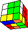 4 cycling small squares with false commata base back - 4 zirkelnde kleine Quader mit einer falschen Kommata-Basis hinten