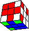 corner cube in cube back - Ecken-Wrfel im Wrfel hinten