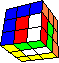 cube in cube with tricolor flags #2 back - Würfel im Wüfel mit dreifarbigen Fahnen #2 hinten