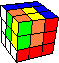 cube in cube with stripes in center - Wrfel im Wrfel mit Streifen im Inneren