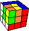 cube in cube with stripes in center - Würfel im Würfel mit Streifen im Inneren
