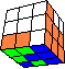 2 outer horizontal angles, 2 edges back - 2 äußere horizontale Winkel, 2 Kanten hinten