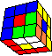 cube in cube with triangle in center back - Würfel im Würfel mit Triangel im Zentrum hinten