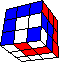 dots with cube in cube #1 back - Spiegelei mit Würfel im Würfel #1 hinten