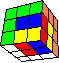 cube in cube in opposite color stripes #2 back - Würfel im Würfel in gegensätzlichen Streifenfarben #2 hinten