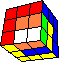 cube in cube in opposite color stripes #4 back - Würfel im Würfel in gegensätzlichen Streifenfarben #4 hinten