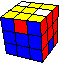 four vertical edgs in a cycle, two corners swapped vertical backward - vier vertikale Kanten in einem Kreis, zwei Ecken hinten vertikal vertauscht