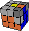 one edge 2L on 3L status 1, 2 corners swapped 3L straight - eine Kante der 2. Ebene auf der 3. Ebene, Status 1, 2 Ecken auf der 3. Ebene gerade getauscht