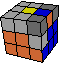 one edge 2L on 3L status 1, 2 corners swapped 3L straight - eine Kante der 2. Ebene auf der 3. Ebene, Status 1, 2 Ecken auf der 3. Ebene gerade getauscht