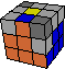 one edge 2L on 3L status 1, 2 corners swapped 3L diagonal - eine Kante der 2. Ebene auf der 3. Ebene, Status 1, 2 Ecken auf der 3. Ebene gerade getauscht