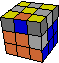 one edge 2L on 3L status 2, flipped, corners twisted 3L - eine Kante der 2. Ebene auf die 3. Ebene gebracht, Status 2, gedrehte Ecken auf der 3. Ebene