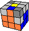 one edge 2L on 3L status 1, 2 corners swapped 3L diagonal - eine Kante der 2. Ebene auf der 3. Ebene, Status 1, 2 Ecken auf der 3. Ebene gerade getauscht